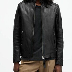 All Saints: XL Cora Snap Collar Back leather Jacket (Out of Stock at All Saints)